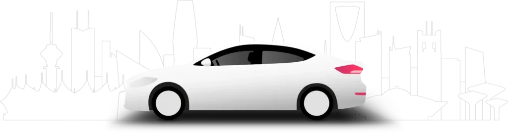 صورة تظهر سيارة تحت الطلب في الرياض تقدم خدمة نقل مريحة وسريعة للمستخدمين داخل المدينة.