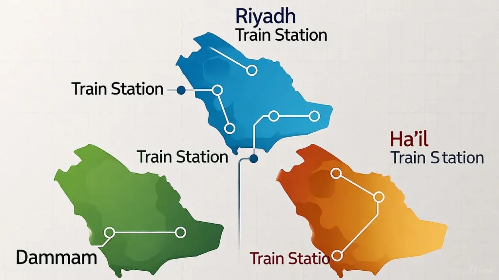 ر أونلاين في تطبيق SAR North East، اختيار الوجهة والتاريخ